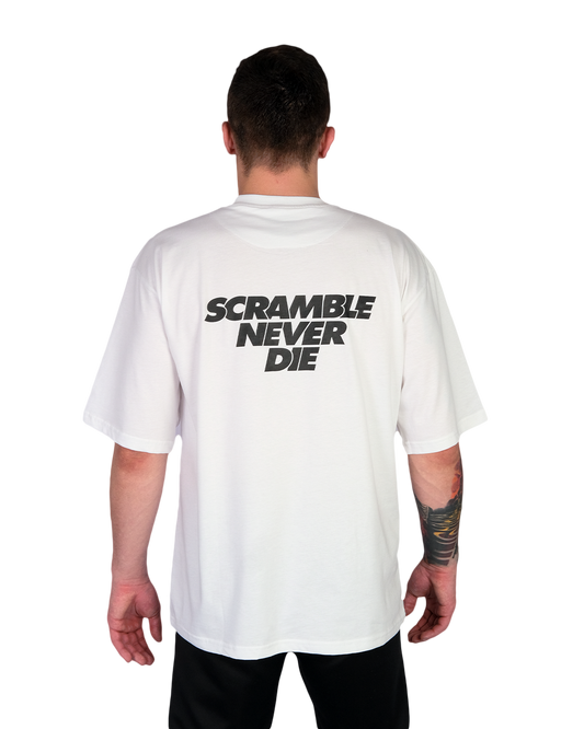 SCRAMBLE NEVER DIE Tシャツ - WHITE