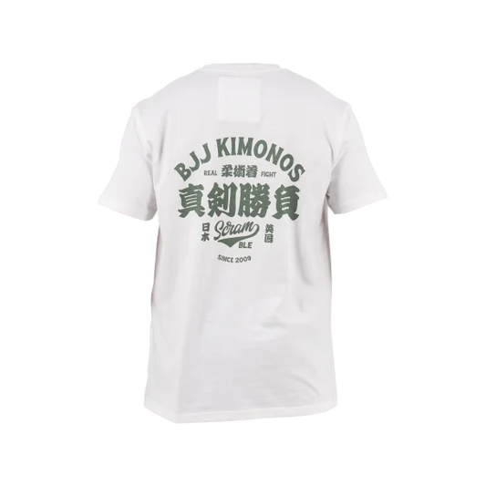 SCRAMBLE KIMONO LABEL Tシャツ WHITE