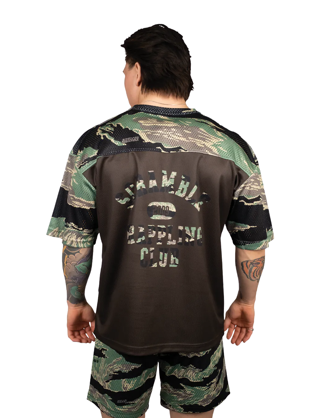 トップス WOODBLOCK MESH FOOTBALL SHIRT TIGER CAMO MESH HYBRID グラップリングシャツ TIGER CAMO – SCRAMBLE JAPAN