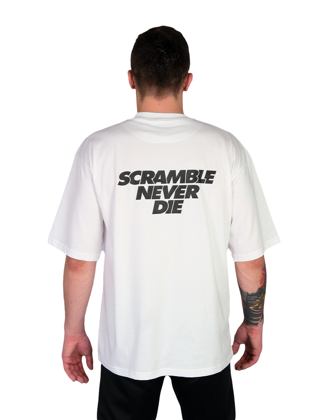 SCRAMBLE NEVER DIE Tシャツ - WHITE